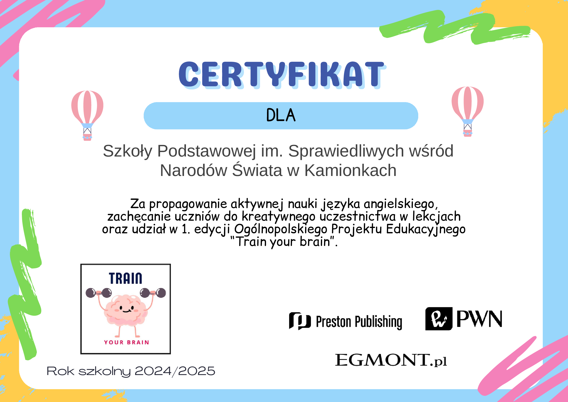 Zakończyliśmy udział w ogólnopolskim projekcie językowym „Train Your Brain”